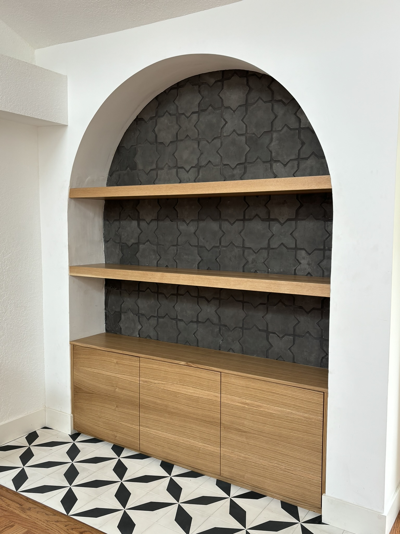 Shelves and Cabinet in Oak